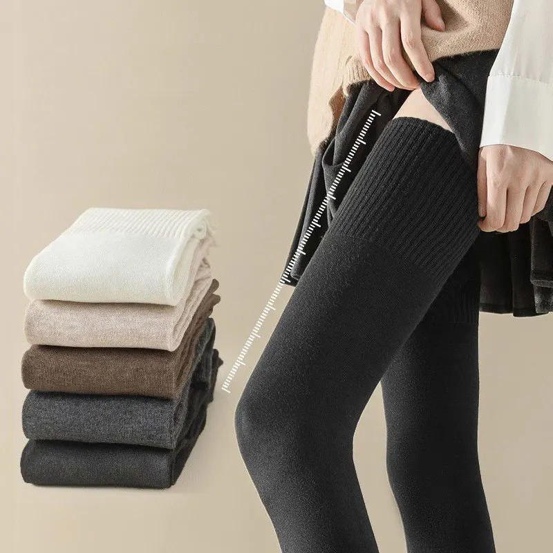 New Winter Extended Leg Socks Thigh High Socks For Women 100cm JK Lolita Stockings Over The Knee Stocks Slim Velvet Thigh Socks