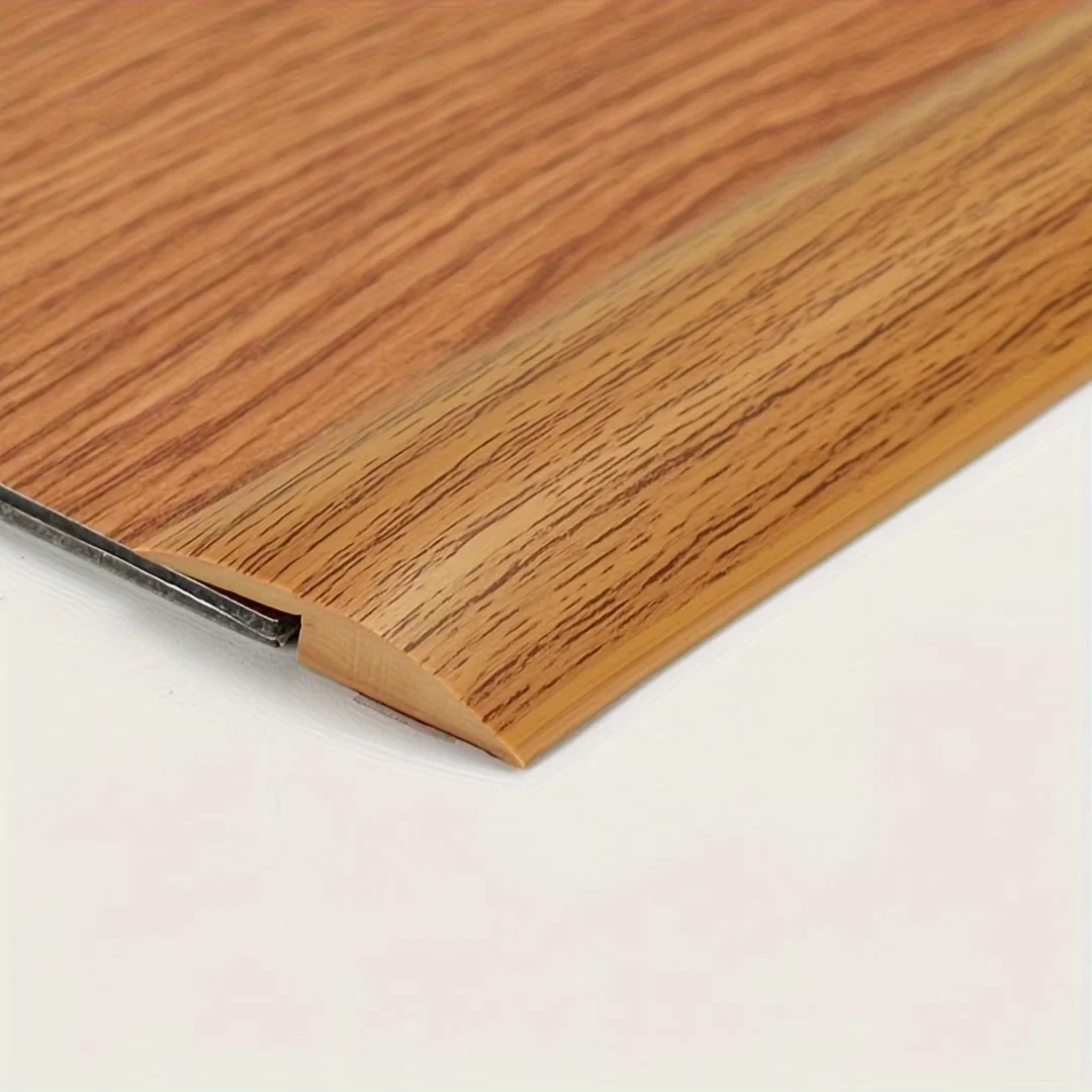1‑Pc Self‑Adhesive PVC Floor Transition Strip, Wood‑Grain Flexible Edge Trim for Carpet, Laminate & Vinyl Flooring, 100 cm Long