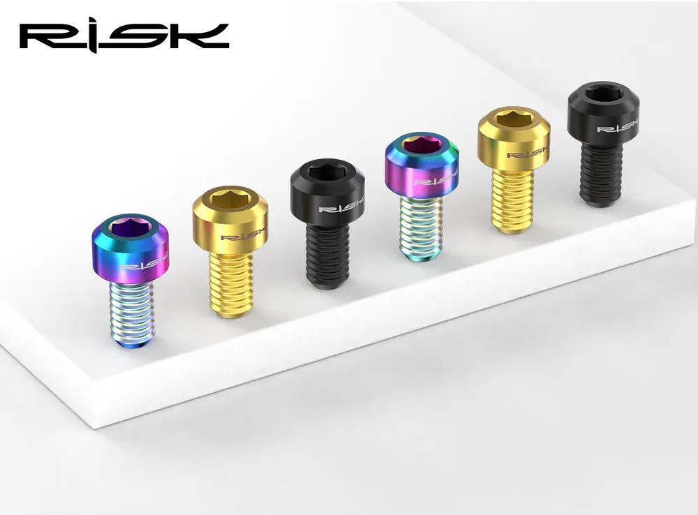 RISIKO 2PCS M5x9mm Fahrrad Schaltwerk Draht Feste Schrauben Innen Linie Fix Presse Titan Legierung MTB Mountainbike kabel Linie Bolzen – Detail 4