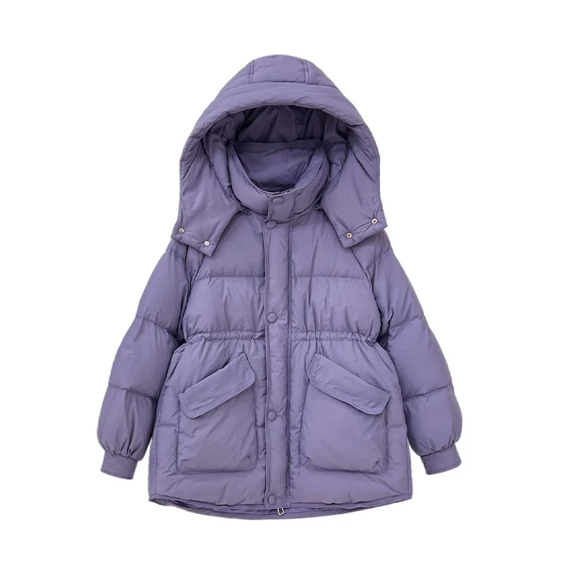 Duck Down Hooded Jacket for Women, Warm Coat, Korean Version, Medium-length, Coat Clothing, Autumn and Winter, 2024