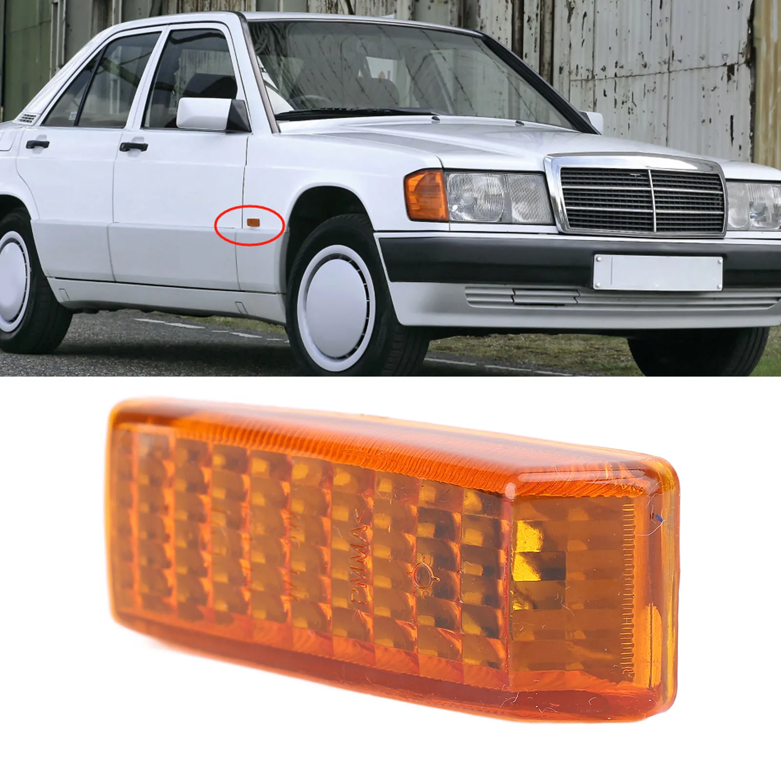 

Side Marker Light Housing Protective Side Indicator Lamp Cover 1248202321 Replacement for C-Class E-Class S-Class SL-Class W124