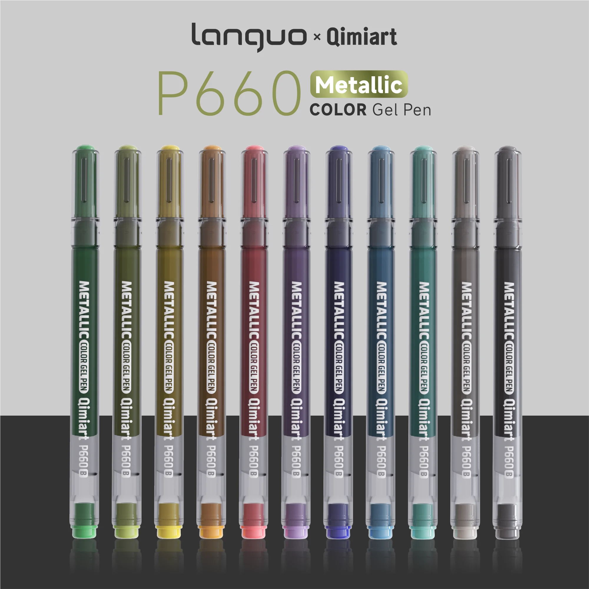 LANGUO 48 Colors Metallic Gel Pens Set,for Coloring, Drawing, Scrapbooking, Card Making, Metallic Acrylic Pens Stationery