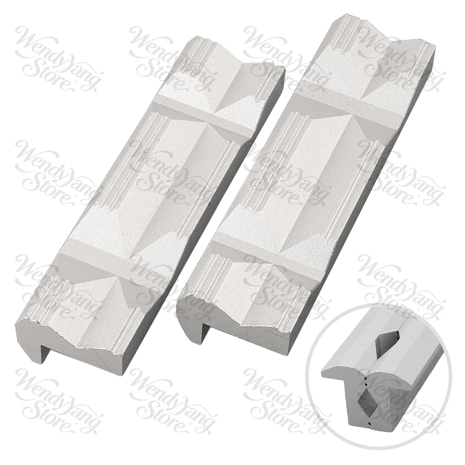 1 Pair V-clip CNC Milling Steel Vise Hard Jaw Fixture Aluminum Alloy V-Type Jaw 4/5/6/8 Inch V-clip Hand Tool Parts