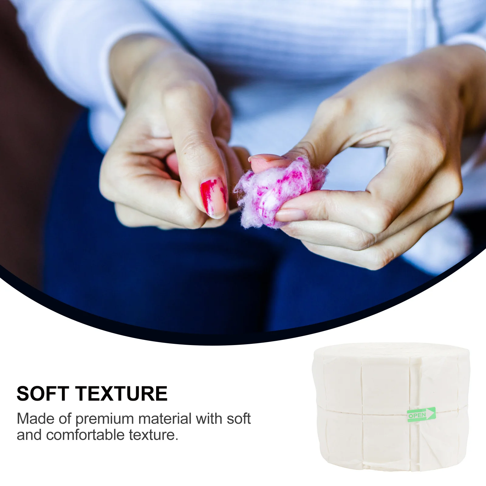 500 pçs toalhetes de algodão descartáveis removedor de esmalte almofadas para remoção de gel tecido de limpeza de unhas leve para uso em salão de beleza em casa