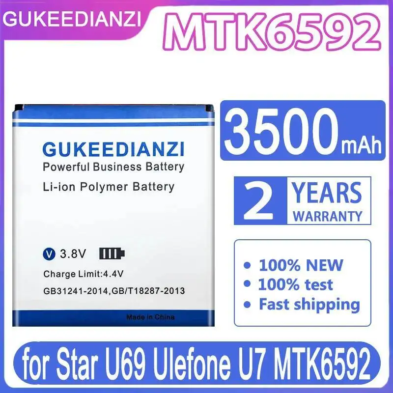 

Reliable Power Mobile Phone Battery 3500Mah High Capacity MTK6592 For Ulefone U7 U69