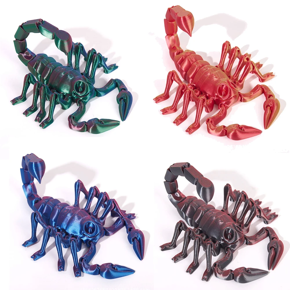 3D Printed Scorpion Simulation Toy Movable Retractable Joints Creative Model Desktop Decoration Collection Ornaments Gifts