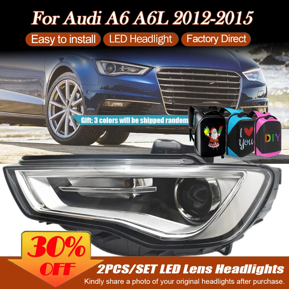 

For Audi A6 C7 2012 2013 2014 2015 Headlight Headlamp Front Combination Lights Xenon 4GD941005A DRL Lamp Automotive Accessories