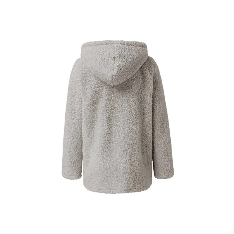 CYL-Giacca calda leggera da donna con cappuccio Plzip Up Cappotto invernale in pile con tasche