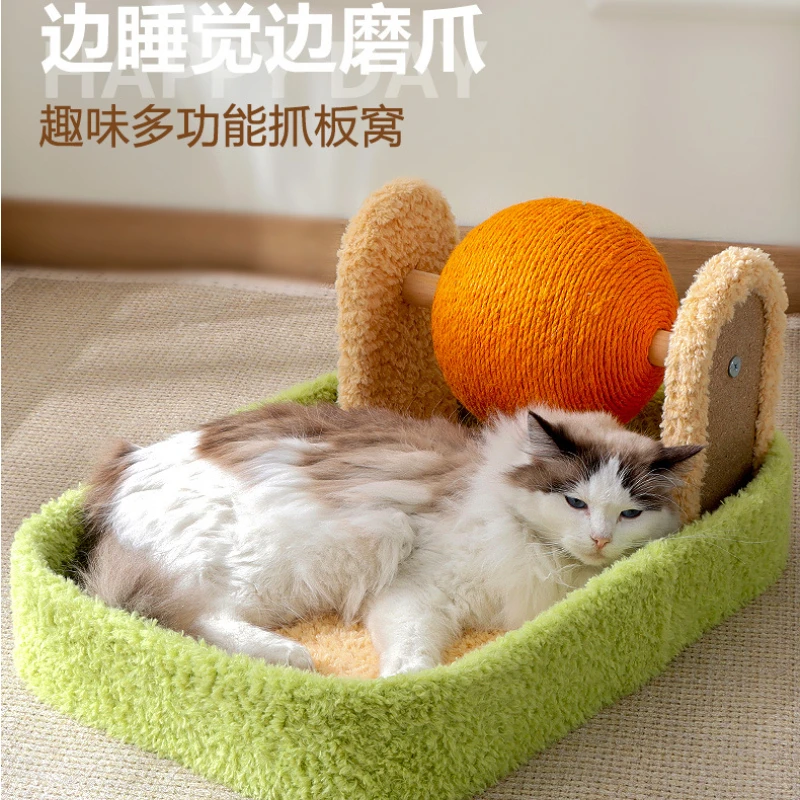 Sisal Cat Scratching Board, Ball Nest, Cat Nest, Magic Claw, Hemp Rope, Non-shedding, Scratch-resistant, Self-pleasure Cat Toy