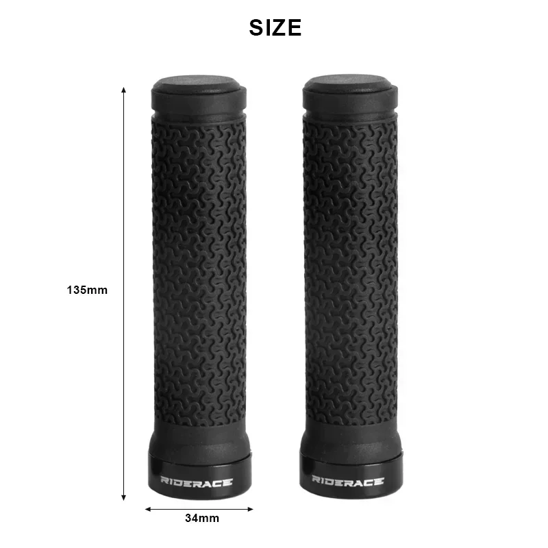 MTB Grips Bike Cuffs Rubber Aluminum Alloy Lock on Bicycle Handlebar Handles Anti Slip Cycling Handlebar Cover MTB BMX Bike Grip