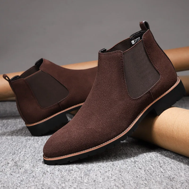 

Men Chelsea Boots Luxury Brand Business Mens Boots Casual Ankle Boots For Men's Shoes High Quality British Style Dress Hombre