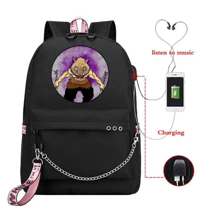 

School Bag Demon Slayer Women's Backpack Harajuku Girls Kawaii School Bag Fashion Hot Anime Demon Slayer Casual Young Girl's Bag