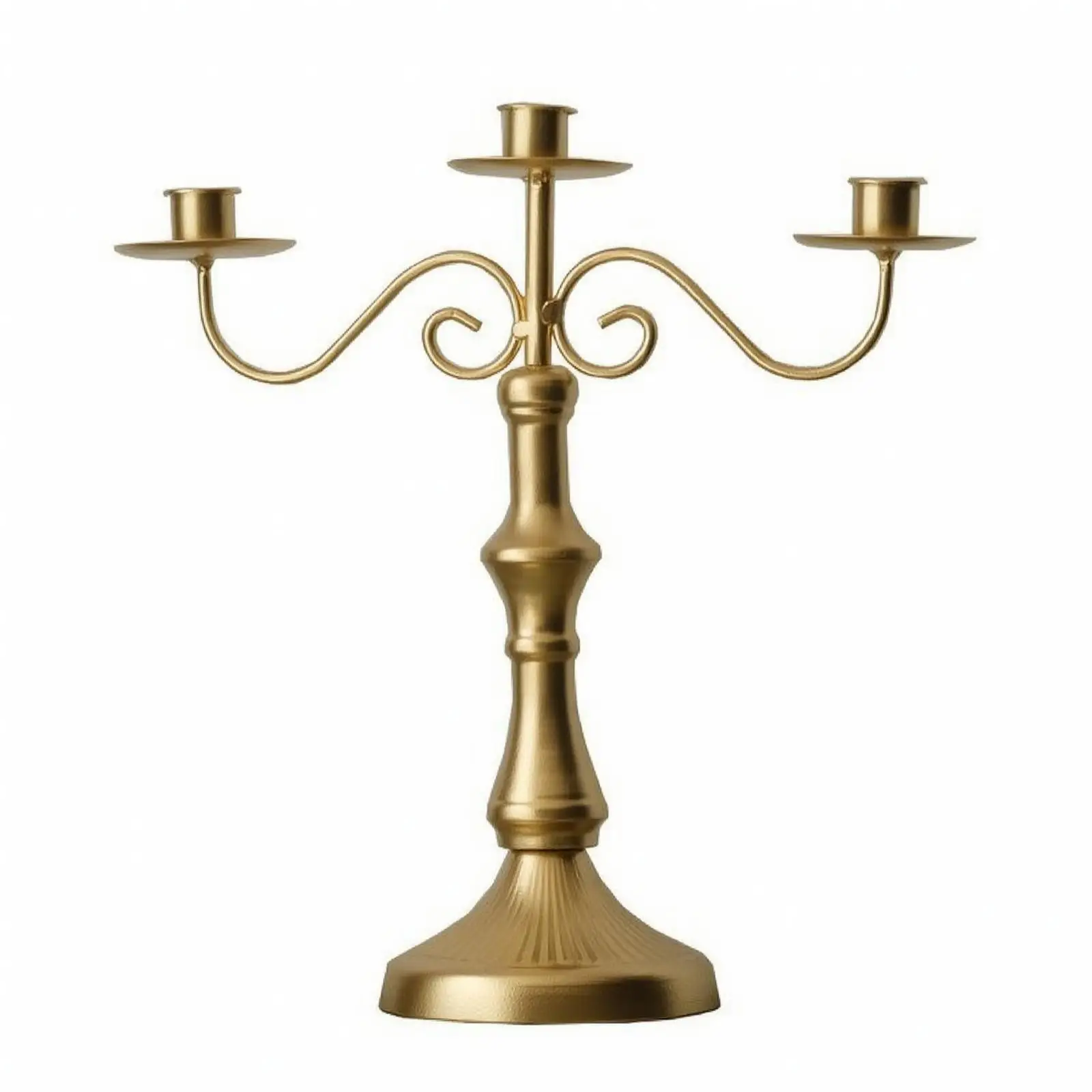 In Metallo Candeliere per Candele Taper | Ornamental European-Style, 3-Arm Candelabra, Balanced Tabletop Form, Candelabro a Tre