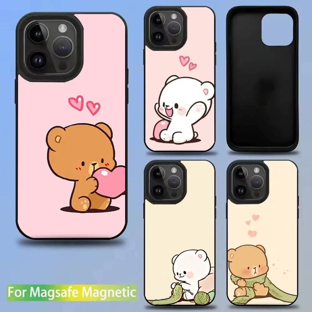 

Cute Rabbit Bear Couple Design Phone Case For iPhone 16,15,14,13,12,11,Pro,Max,Plus,Mini,SE Magsafe Magnetic Wireless Charging