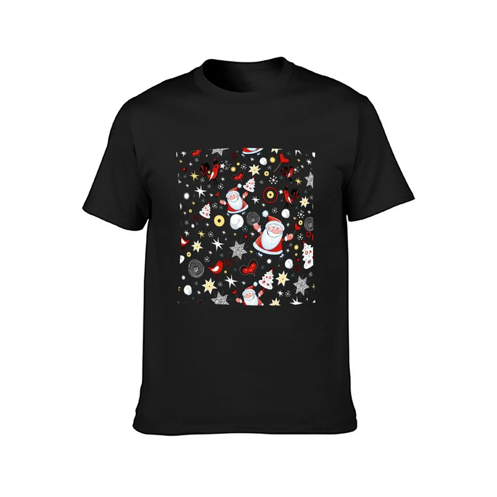 Camiseta con diseño navideño para hombre, camisa vintage con estampado de animales personalizados, anime