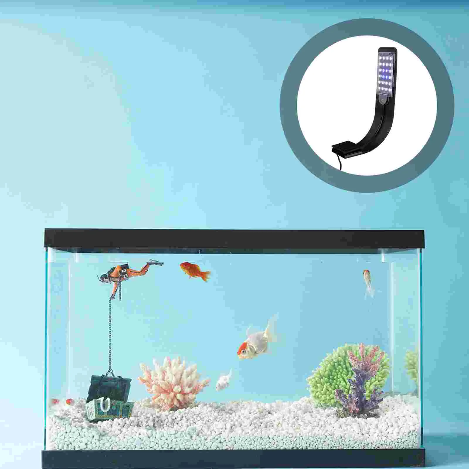 

LED Aquarium Light Plants Grow Lighting Creative Clip-on Lamp with EU Plug (Blue Light) fish tank light