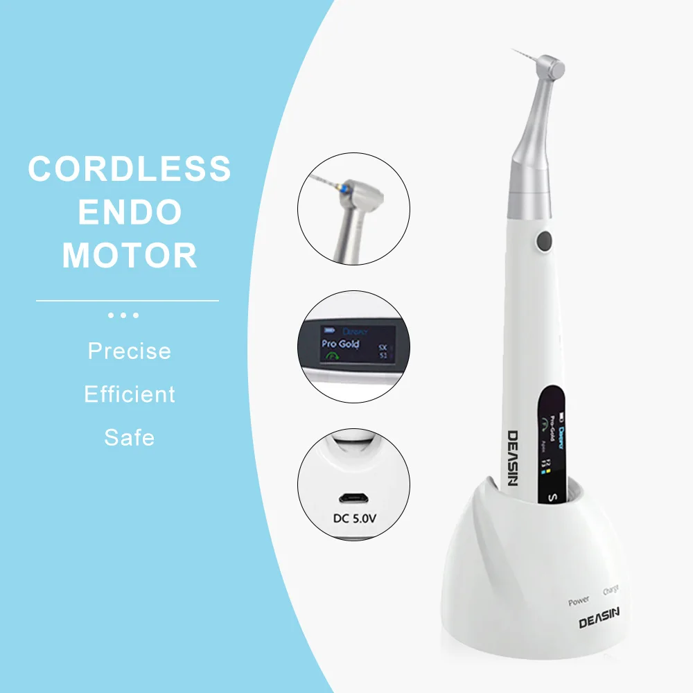 

DEASIN 2 In 1 Dental Wireless Endo Motor Built In Apex Locator for Endodontic rotary root Canal instrument teeth text tool for l