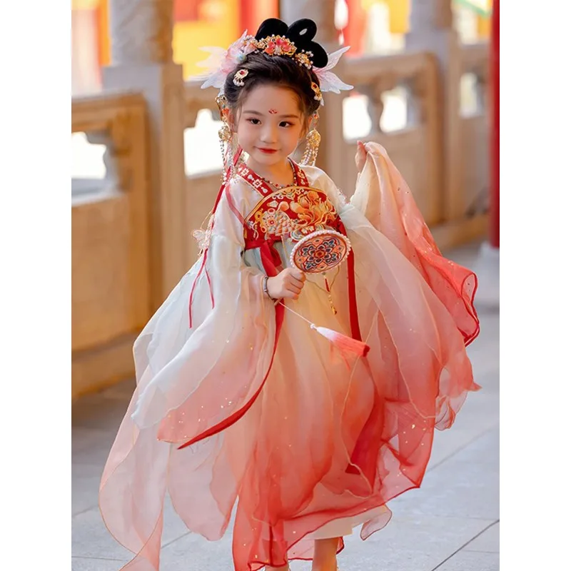 

Summer girls' new Chinese Hanfu, small koi ancient style super fairy style Chinese style dress