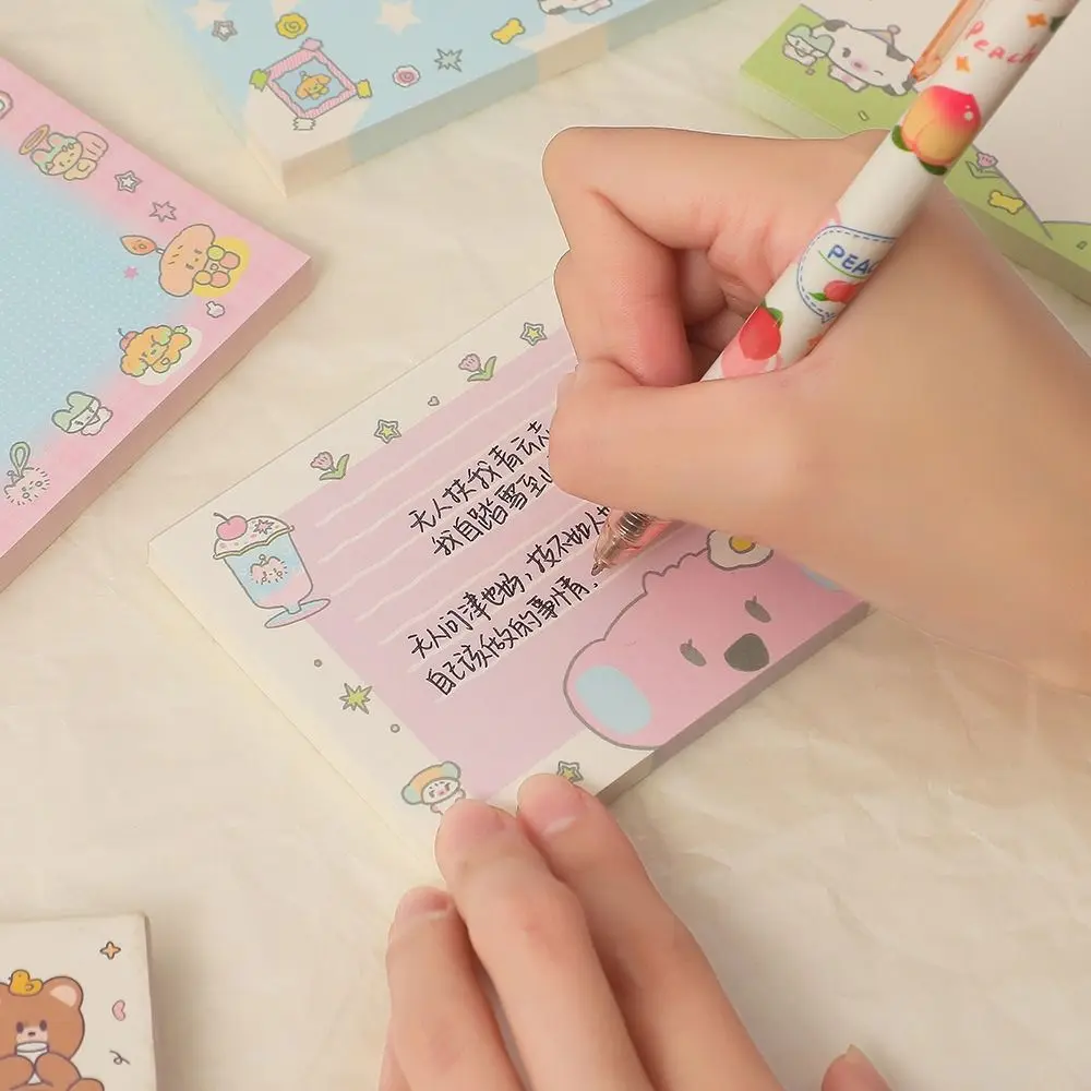 Cartoon Cute Lovely Memo Pad Journal Korean Aesthetic Note Paper Non-sticky Notepad Message Paper Diary