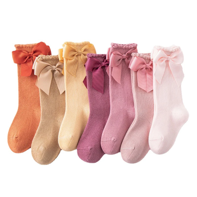 Baby Accessories New Girls\' Socks Spring Summer Bow Princess Mother Kids Socks Wholesale Korean Children\'s Cotton Floor Socks