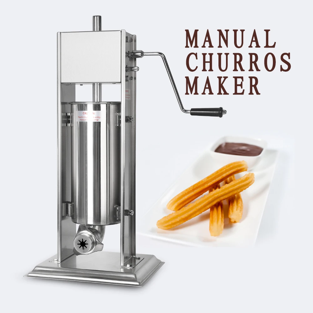 ITOP-Máquina Manual para hacer Churros, dispositivo Vertical de acero inoxidable, resistente, con 4 boquillas, comercial, 5L/7L/10L/15L