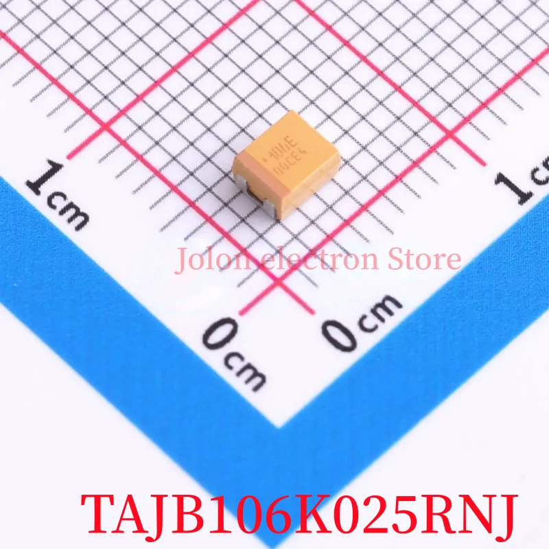 100% new TAJB106K025RNJ 3528B 10uF (106) ±10% 25V surface-mount tantalum capacitor
