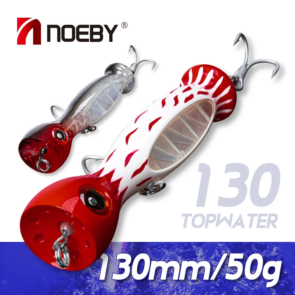 Noeby Jet Popper Fishing Lures 130mm 50g Big Game Topwater Hard Bait Artificial Wobblers Tuna GT Saltwater Fishing Tackle