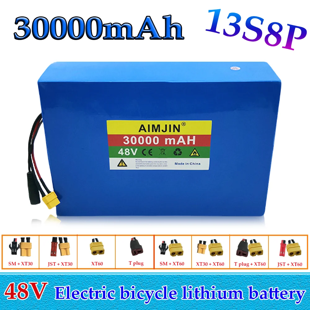 

18650 13S8P Lithium Battery Pack 1000W 48V 30000mAh Battery Electric Bicycle Battery Built-in 50A BMS