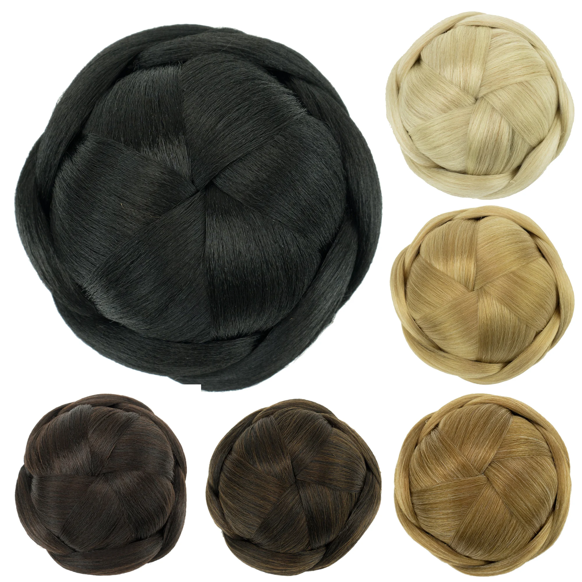 Synthetic Large Size Dancer Braided Chignon Hair Cover Donut Hairpieces Scrunchies Hair Bun Wig Updo for Women