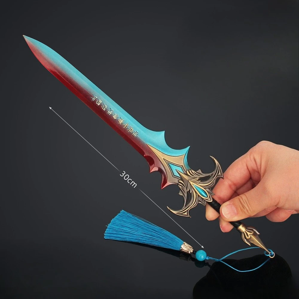 30 cm Kalte Waffen Serie Zhuxian Schwert Antike Umgebung des Gottes Peripherie Metall Modell Zubehör Ornament Sammlung Spielzeug