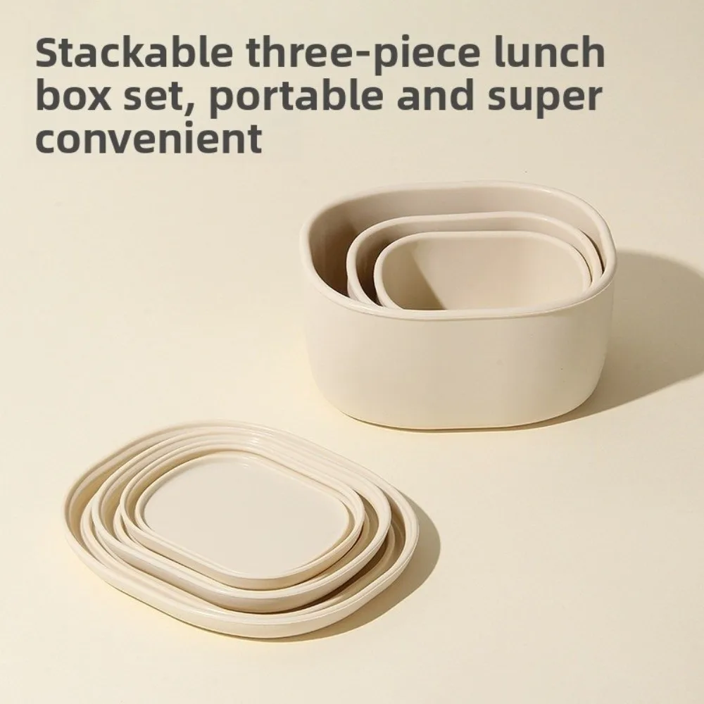 Food Grade Silicone Lunch Box 200/300/600ML Leak Proof Microwave Oven Lunch Box with Lid Fresh Keeping Storage Box