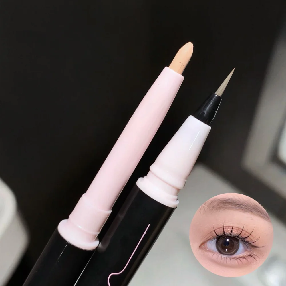 2in1 Liggende Zijderups Eyeliner Pen Glanzende Glitter Matte Markeerstift Eyeliner Oogschaduw Potlood Langdurige Waterdichte Ogen Make-Up