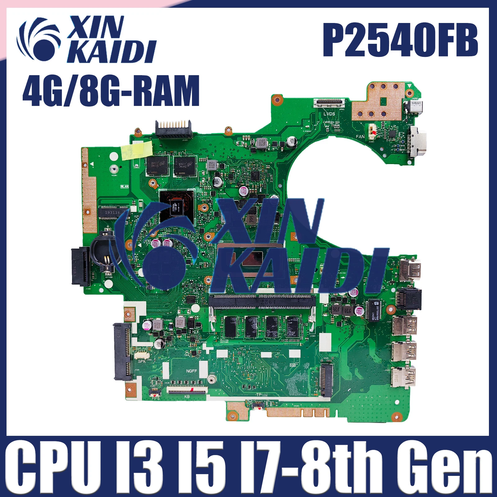 

P2540FB Notebook Mainboard For ASUS PRO P2540FB P2540F Laptop Motherboard with CPU i3 i5 i7 8th Gen 4G/8G RAM MX110-V2G