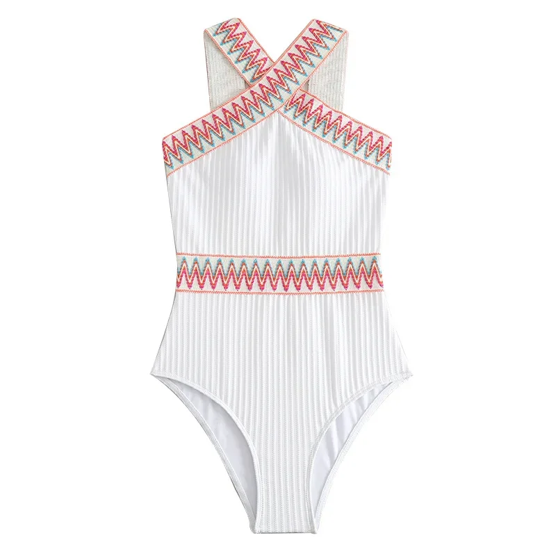 Women Striped One Piece Swimsuit Summer Padded Cross Strap Swimming Suits Bikini Bathing Suits Beachwear Плавательный костюм