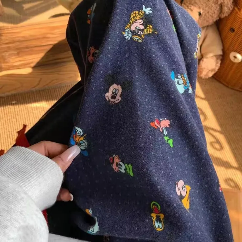 เกาหลีสไตล์ Oversize กางเกงผู้หญิงฤดูใบไม้ผลิใหม่ฤดูใบไม้ร่วงน่ารักการ์ตูน Mickey พิมพ์หลวมสบายๆ Y2k กางเกงเสื้อผ้าผู้หญิง 2025