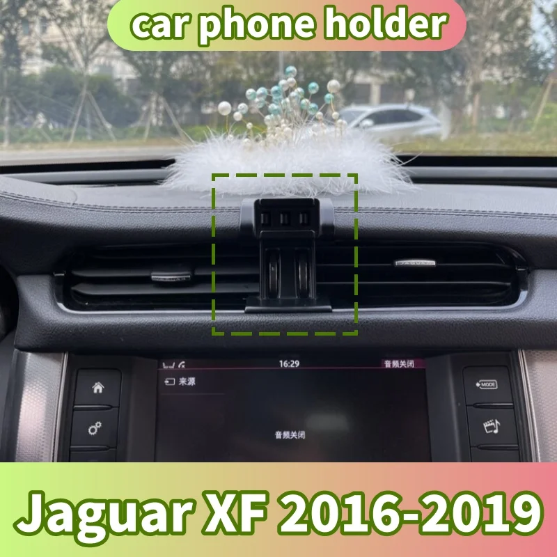 Adhesive Non‑Damaging Car Phone Holder & Base for Jaguar XF 2016‑2019, Quick Pick & Place, No Obstruction to Driver's View