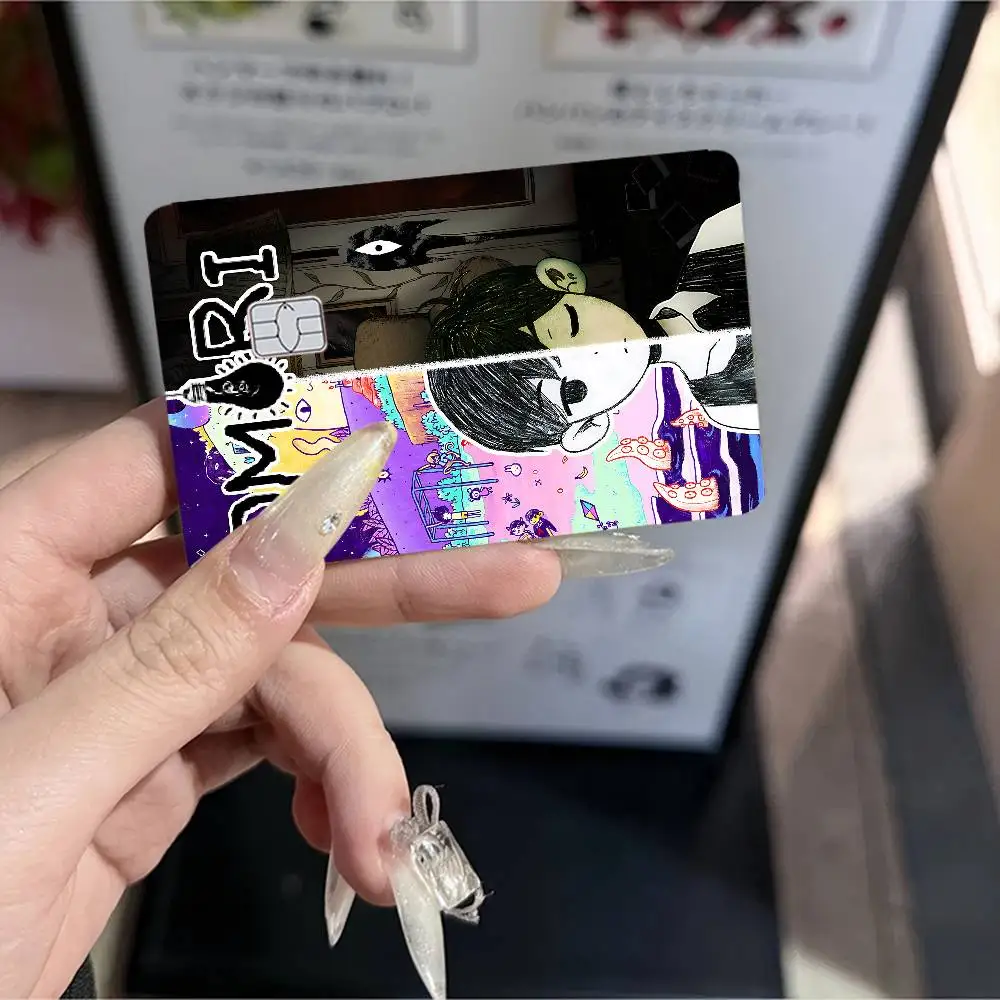 الكلاسيكية الساخنة الرعب لعبة فيديو Omori الأزياء ماتي الذهب الفضة الأسود ماتي فيلم الجلد ملصق الشريط لبطاقة الخصم الائتمان البنك