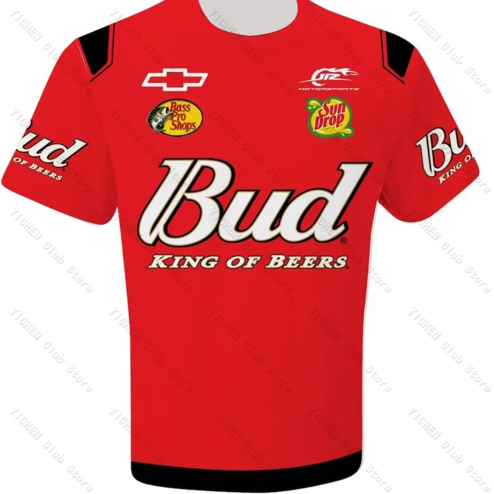 Motorcycle Dale Earnhardt Jr. Jr Motorsports Official Team Apparel Budweiser No.8 Street Quick-Drying Breathable Men's T-Shirt