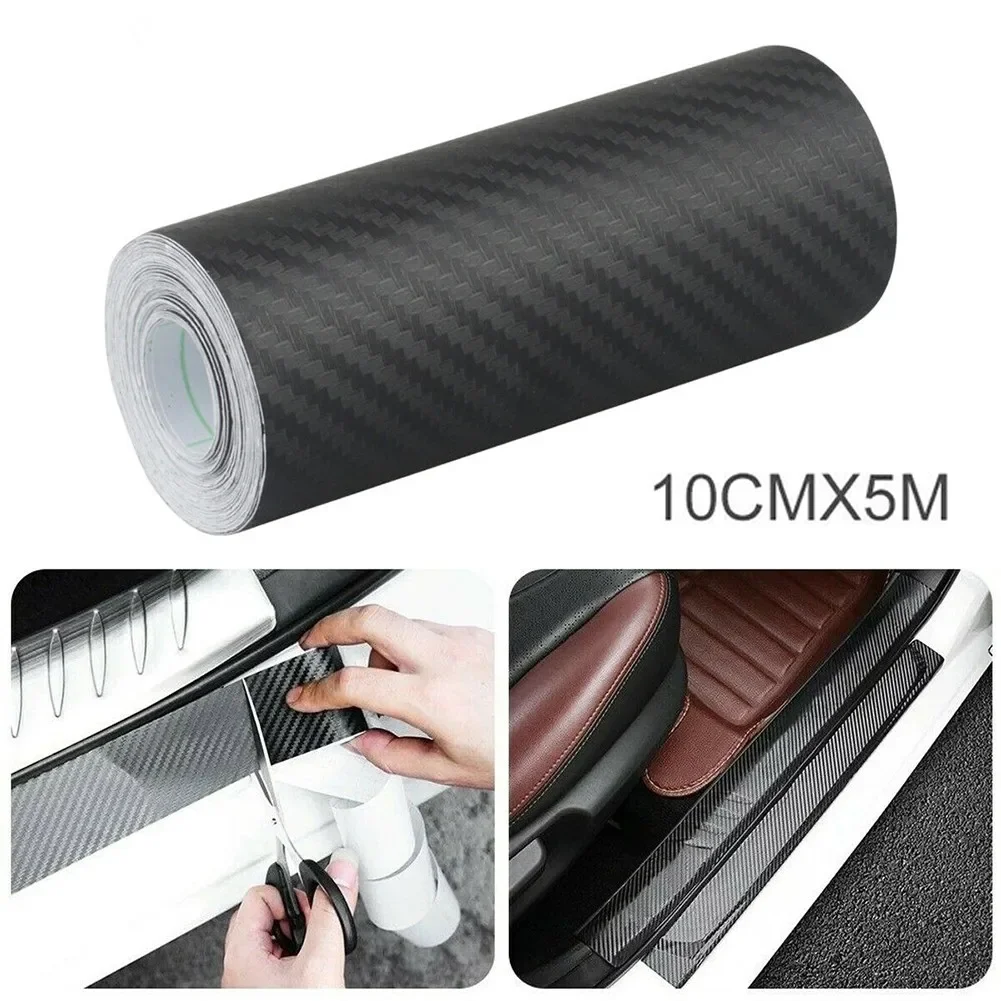 High Quality New Anti-Scratch Strip Carbon Fiber Vinyl Film Protection Door Sill PVC Replacement Stickers Tape