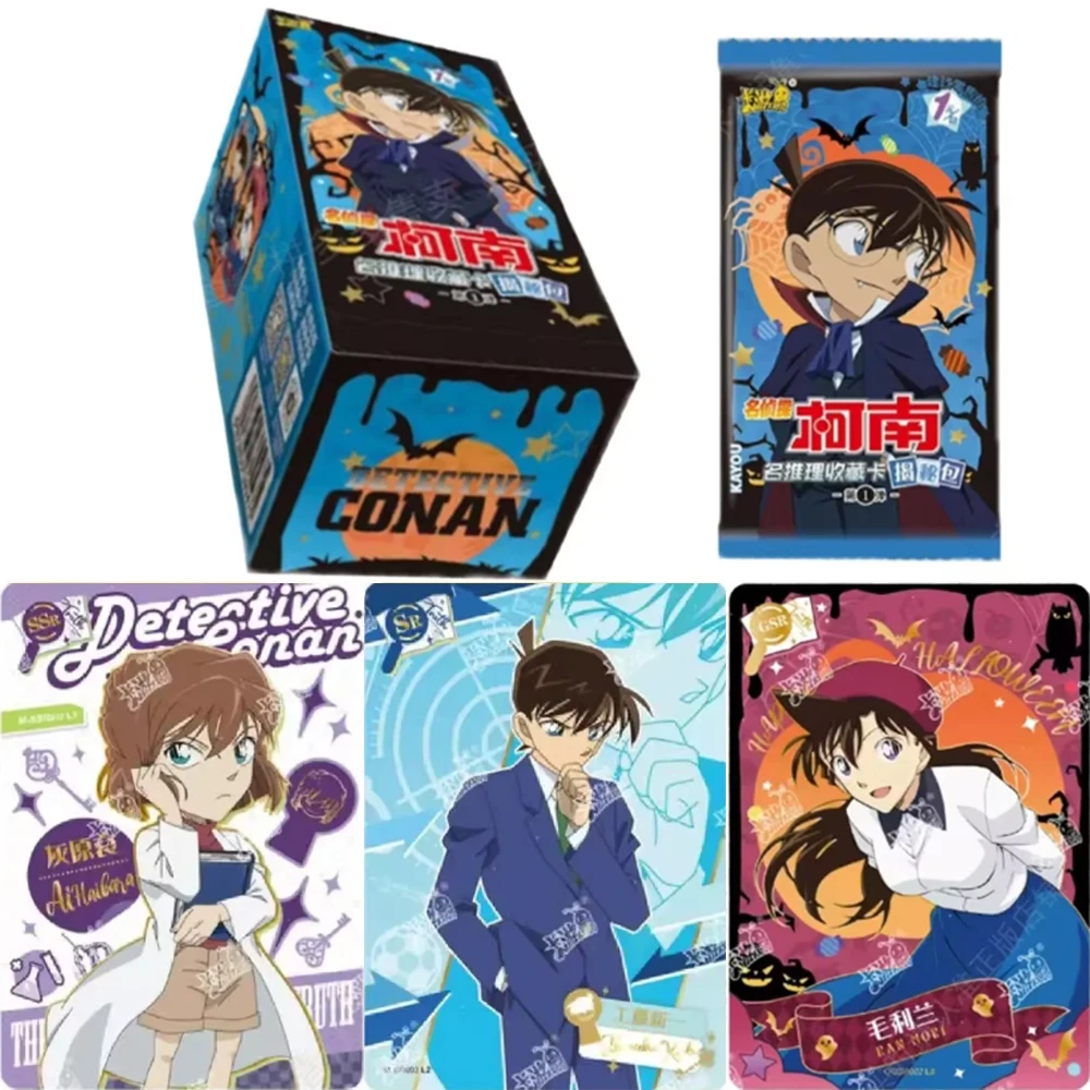 KAYOU Genuine Detective Conan Card Reveal Package Conan Arrival Halloween Mystery Collection Cards Toys Gifts