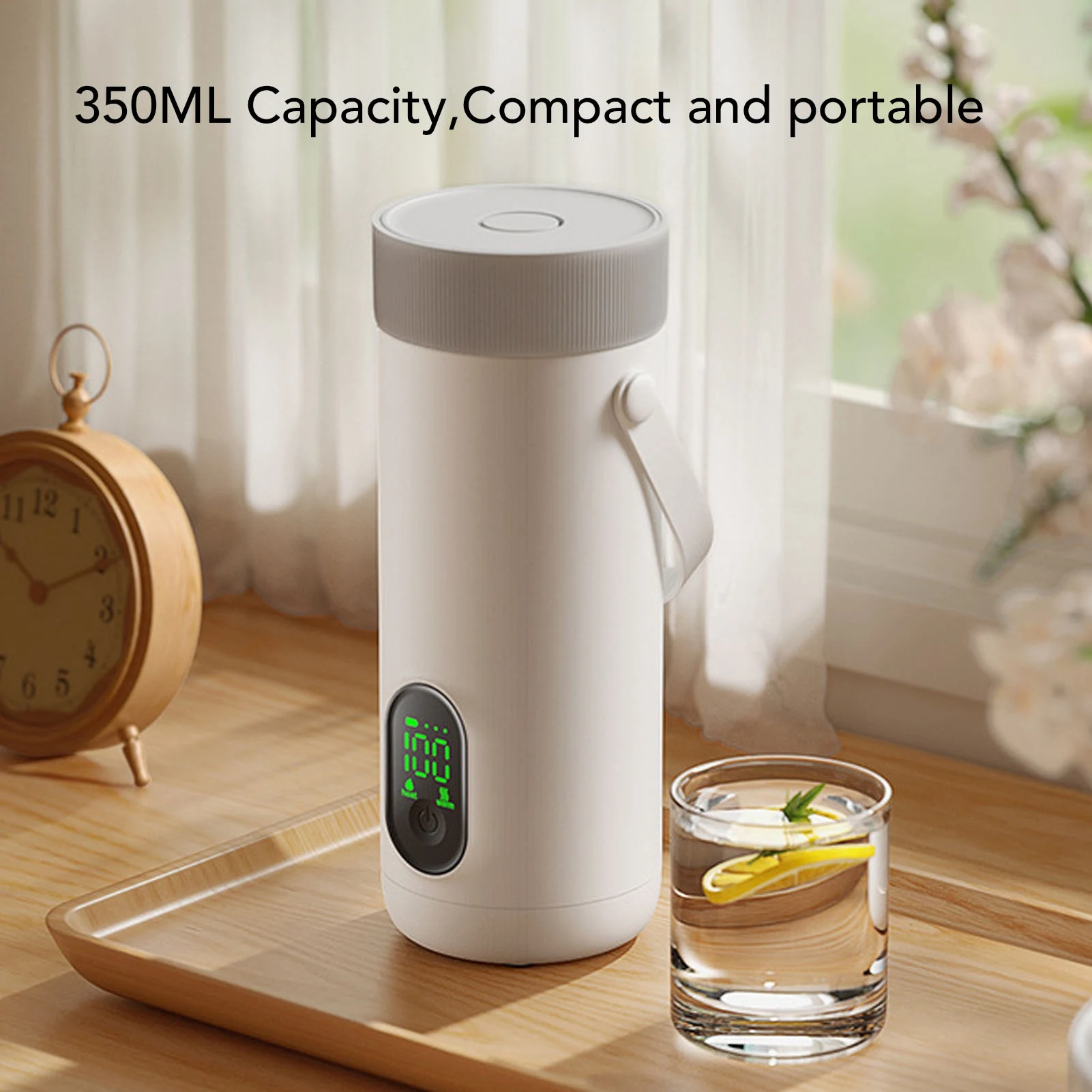 

Portable Electric Kettle Heater Cup Shockproof Leakproof 350ML Keep Warm Travel Electric Kettle 27000mAh Efficient for Camping