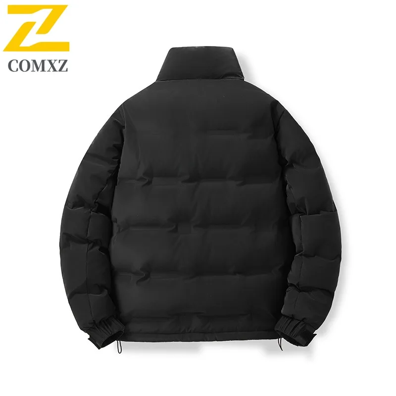 COMXZ Luxury Stand Collar Mens Down Jacket Outdoor Cycling Windproof Warm Coat Casual Travel Cold Resistant Winter New Down Coat