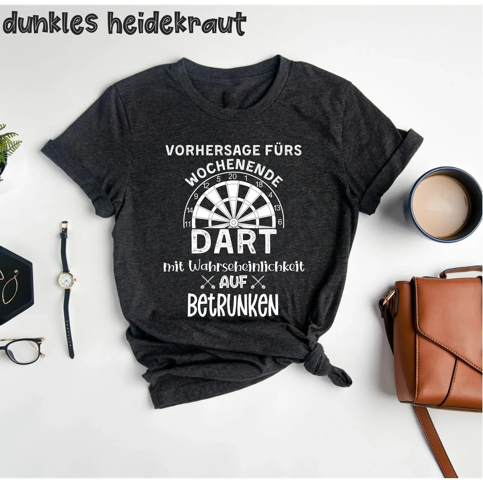 Funny Weekend Dart Forecast Drunk Party T Shirt for Darts Lover Casual Player vintage Washed Stretched Stylish Unisex
