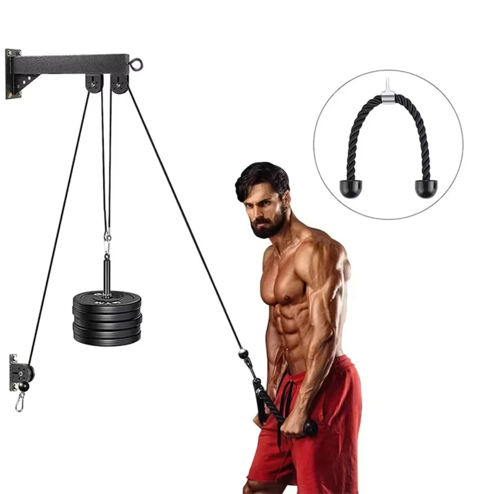 Home Gym Fitness Pulley Cable Machine System Blaster Trainer for Arm Biceps Triceps Strength Training Workout Equipment