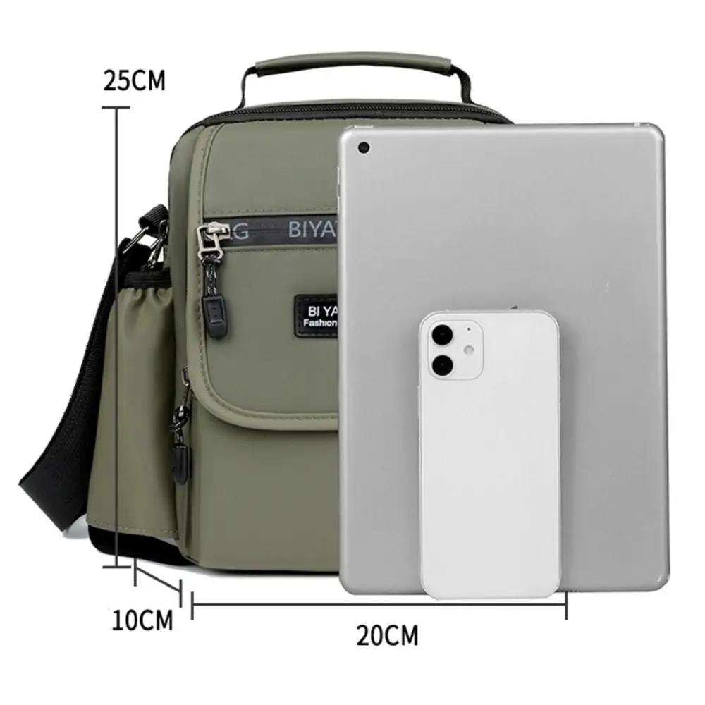 Bolso de hombro cruzado multicapa para hombre, bolsa de viaje impermeable de gran capacidad para teléfono, Mini bolso de mano con cremallera, bolsa de mensajero de negocios