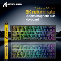 Teclado con interruptor magnético ATTACK SHARK X68HE con cable y FREEWOLF F68 con cable F68Pro inalámbrico para juegos profesionales 8K Hz 0,01mm disparo rápido