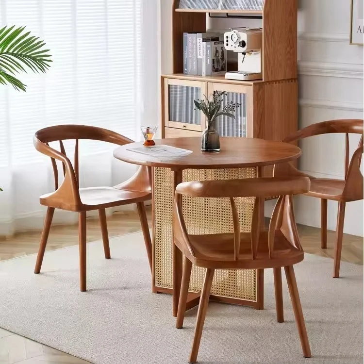 Light Luxury Rectangle Restaurant Furniture Dining Set Chairs and Table Solid Wood Chairs Dining Set