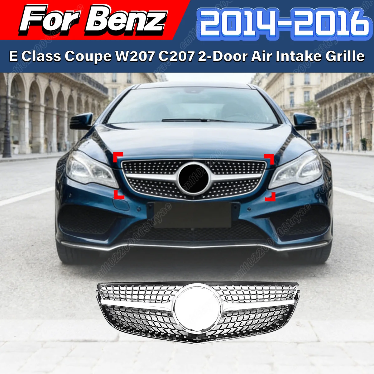 For Mercedes Benz E-Class Coupe W207 2 Door 2014 2015 2016 Car Front Bumper Diamond Style Radiator Grille Body Modification Kit