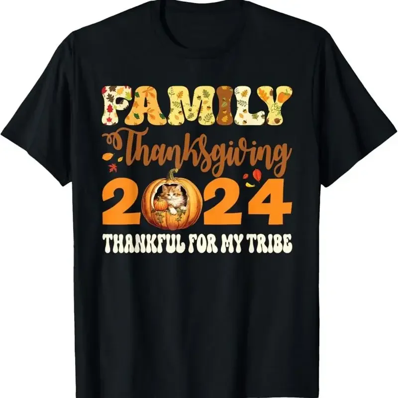 SALE Family Thanksgiving 2024 Thankful For My Tribe Group Autumn T Shirt S 5XL
