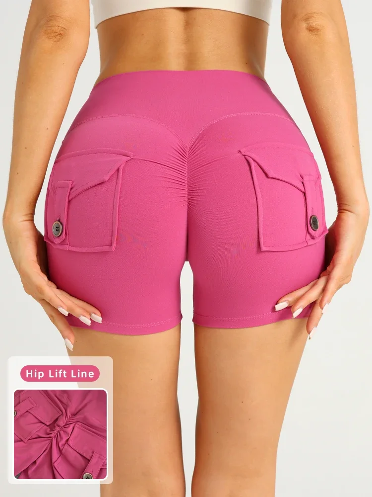 High Waist Pocket Sexy Butt Yoga Shorts Leggings Quick dry breathable Tights Sports Gym Workout Cycling Outdoor sports Shorts